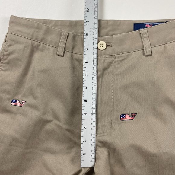 Vineyard Vines Micro Whale AOP Chino Club Pants Mens 30 Khaki Tan - Picture 13 of 16